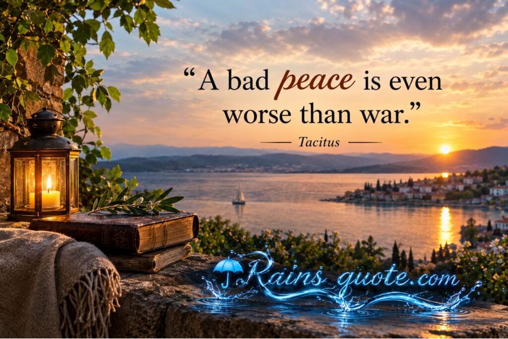 “A bad peace is even worse than war.”
