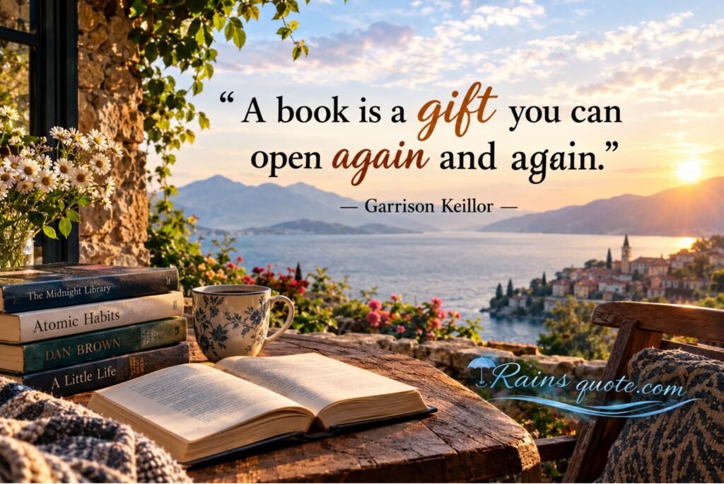 “A book is a gift you can open again and again.”