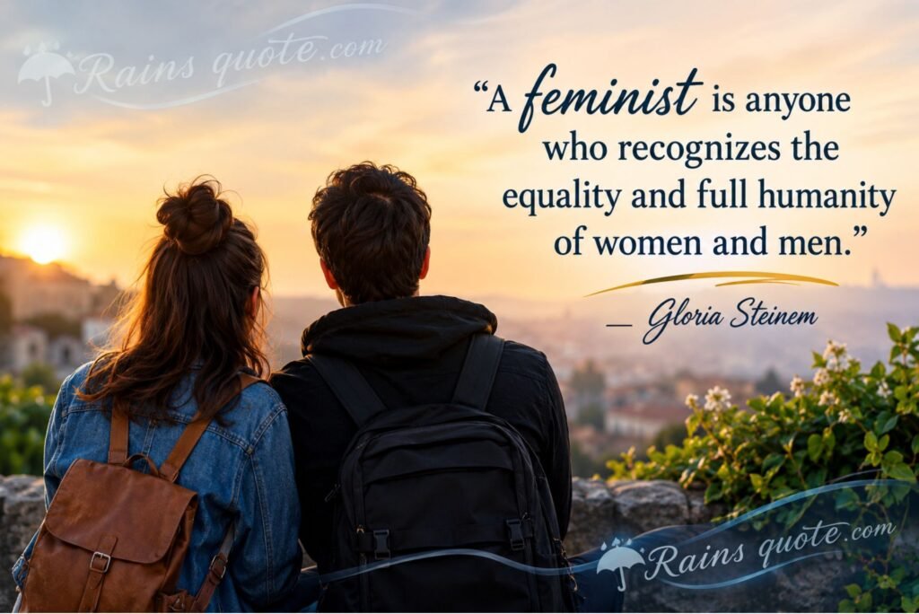 “A feminist is anyone who recognizes the equality and full humanity of women and men.”