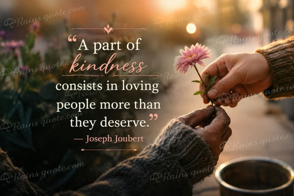 “A part of kindness consists in loving people more than they deserve.”