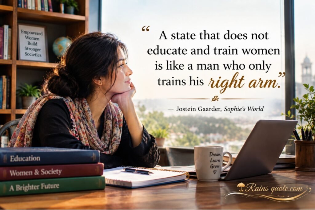  “A state that does not educate and train women is like a man who only trains his right arm.”