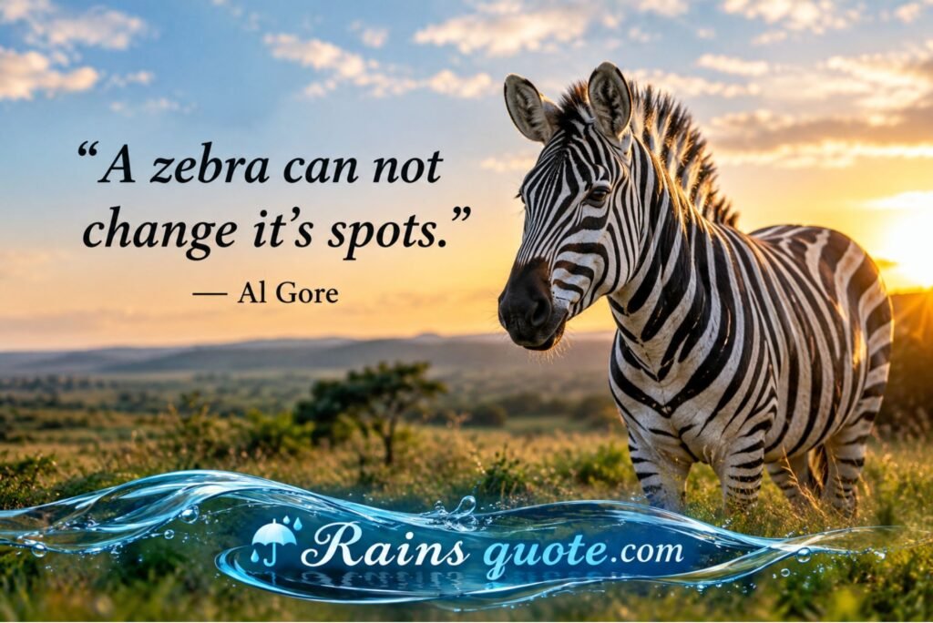 “A zebra can not change it's spots.”