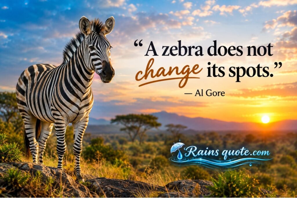 “A zebra does not change its spots.”