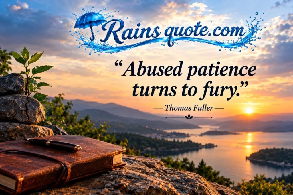 “Abused patience turns to fury.”