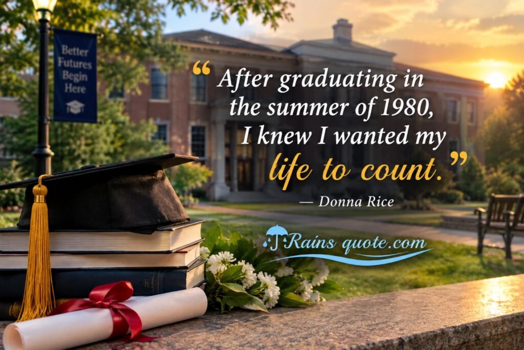 “After graduating in the summer of 1980, I knew I wanted my life to count.”