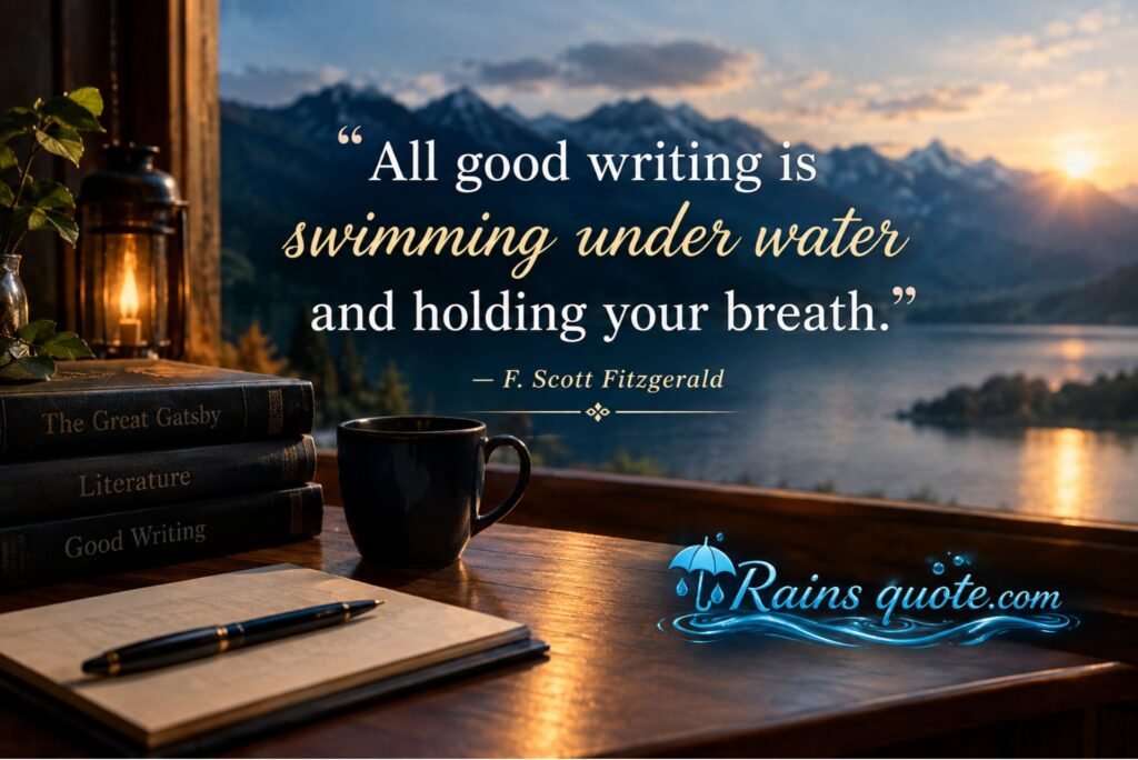 “All good writing is swimming under water and holding your breath.”