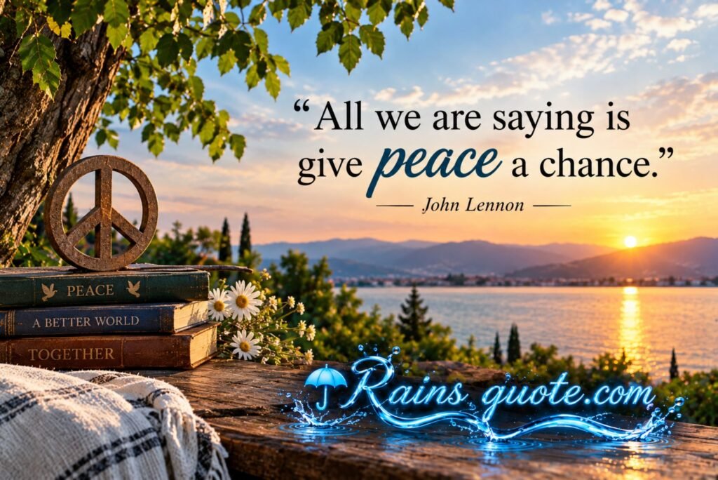 “All we are saying is give peace a chance.”