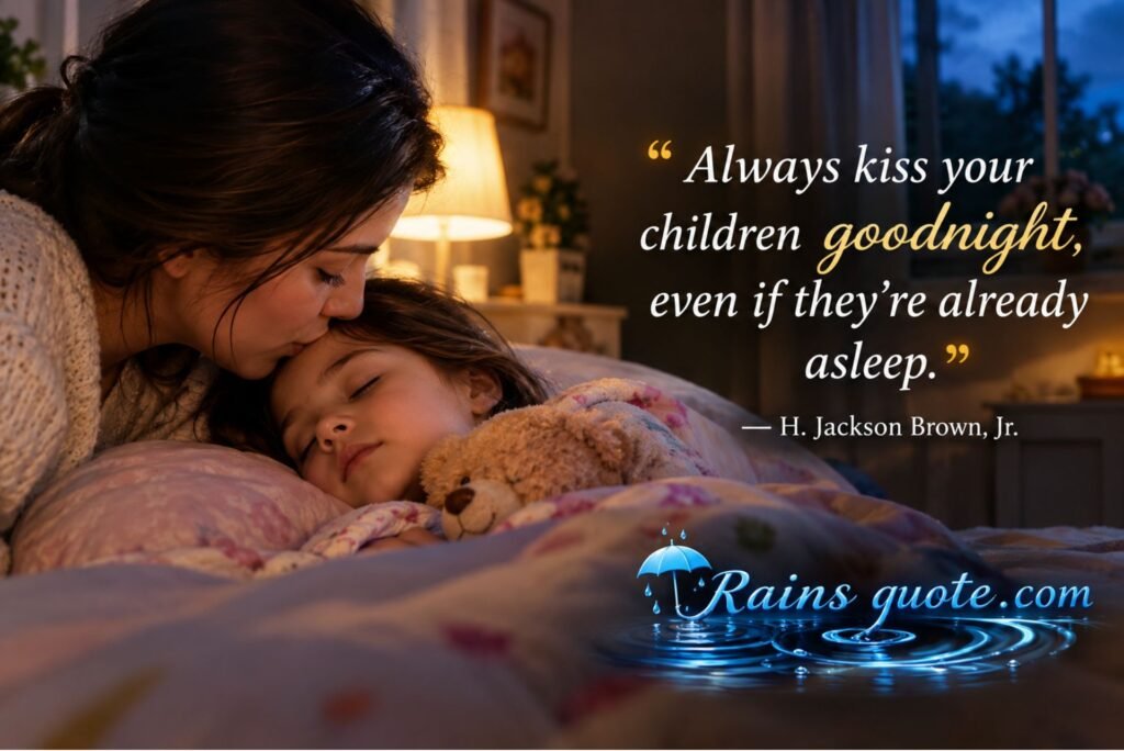 “Always kiss your children goodnight, even if they're already asleep.”