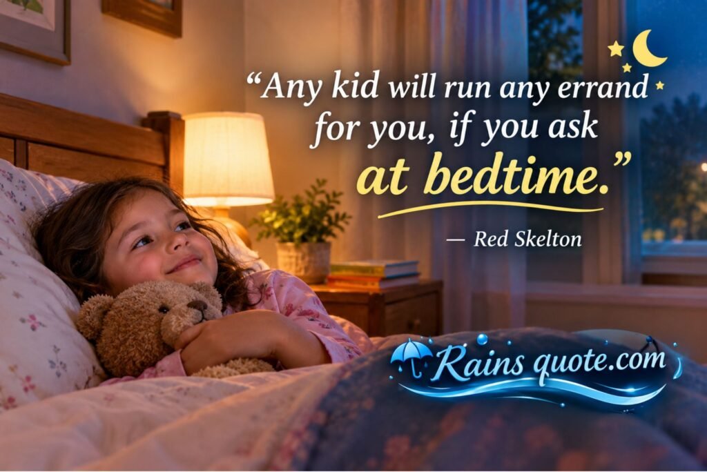 “Any kid will run any errand for you, if you ask at bedtime.”