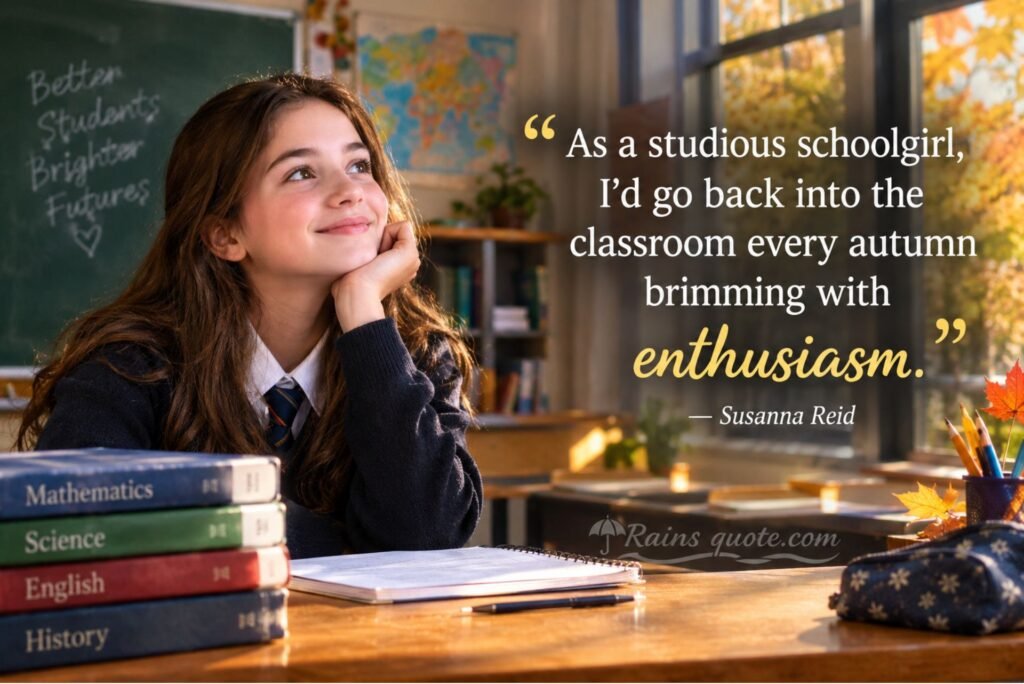 “As a studious schoolgirl, I'd go back into the classroom every autumn brimming with enthusiasm.”