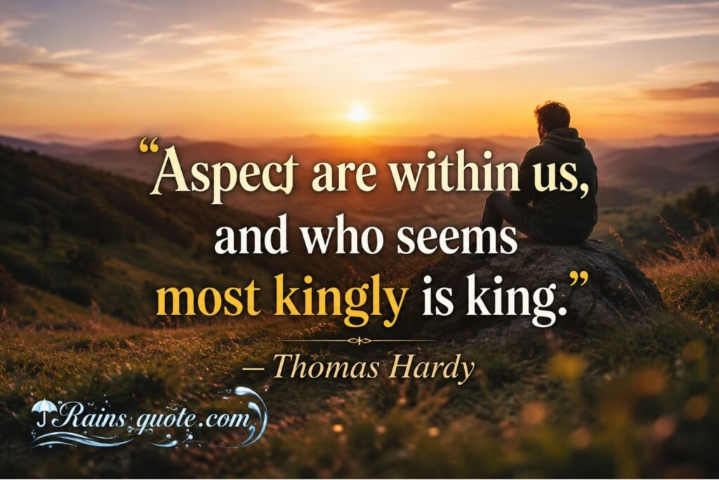 “Aspect are within us, and who seems most kingly is king.”