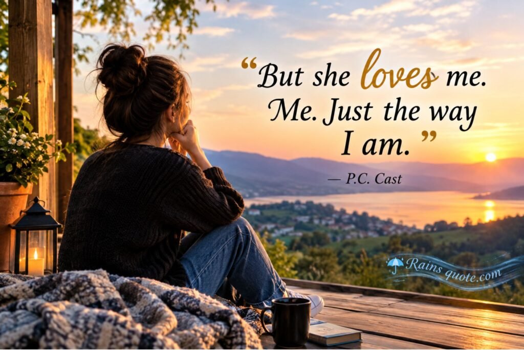  “But she loves me. Me. Just the way I am.”
