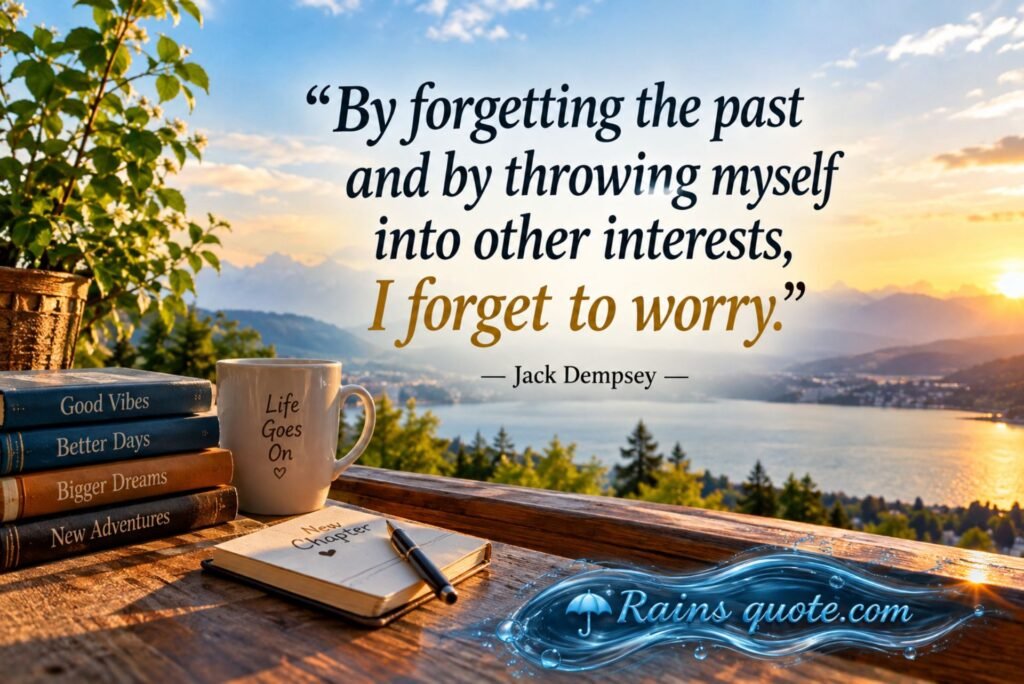 “By forgetting the past and by throwing myself into other interests, I forget to worry.”