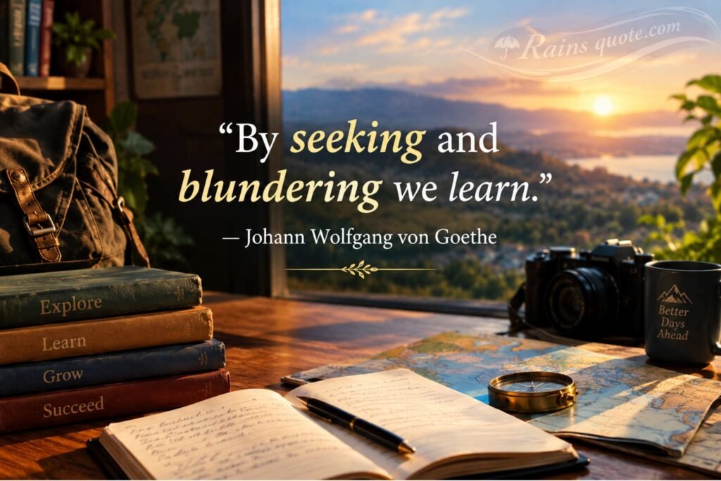 “By seeking and blundering we learn.”