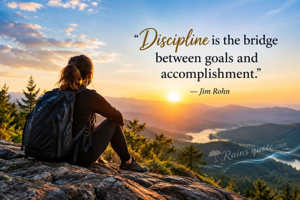 “Discipline is the bridge between goals and accomplishment.”