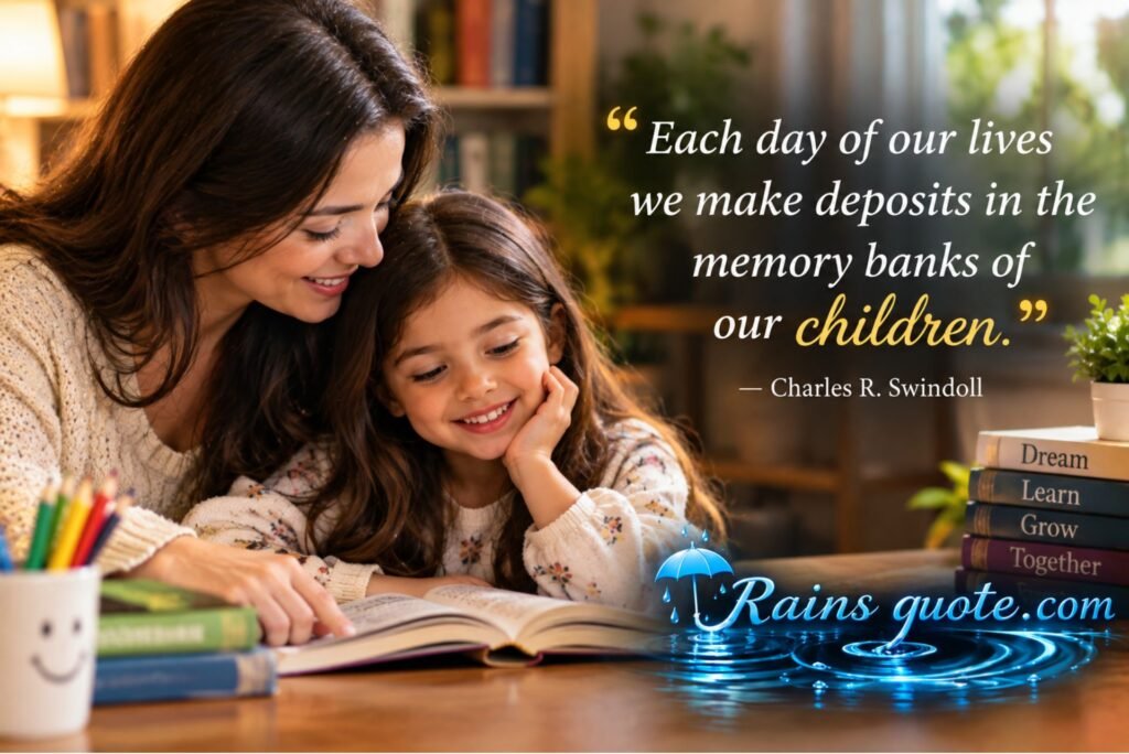 “Each day of our lives we make deposits in the memory banks of our children.”