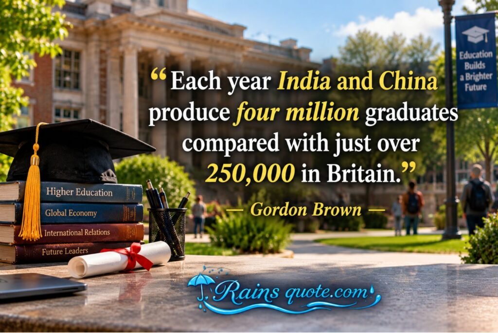“Each year India and China produce four million graduates compared with just over 250,000 in Britain.”
