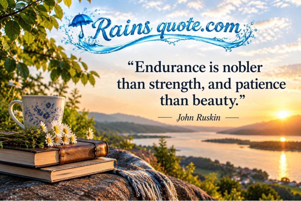 “Endurance is nobler than strength, and patience than beauty.”