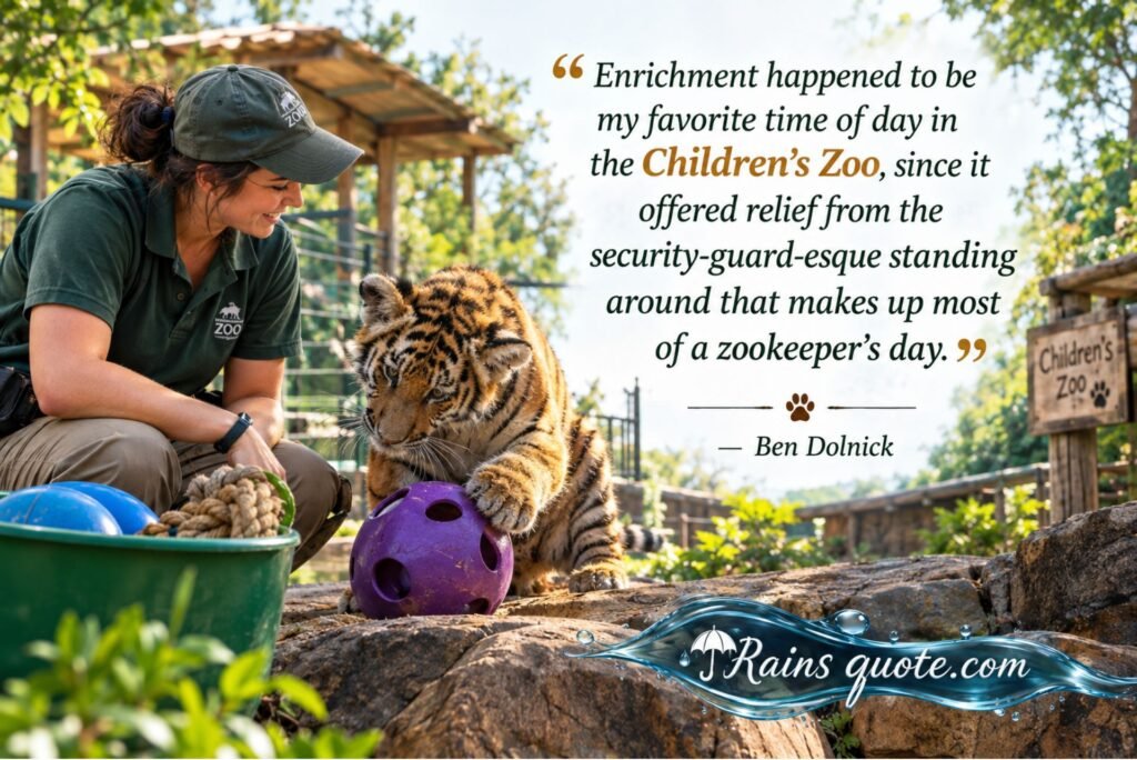 “Enrichment happened to be my favorite time of day in the Children's Zoo, since it offered relief from the security-guard-esque standing around that makes up most of a zookeeper's day.”