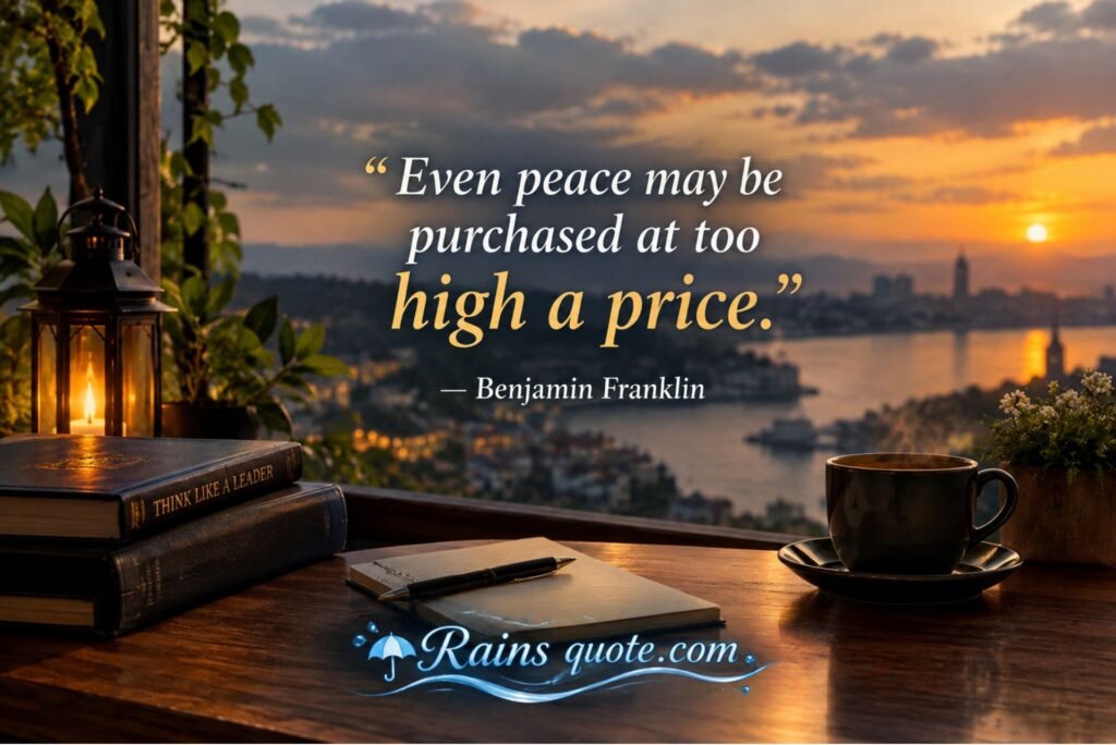 “Even peace may be purchased at too high a price.”
