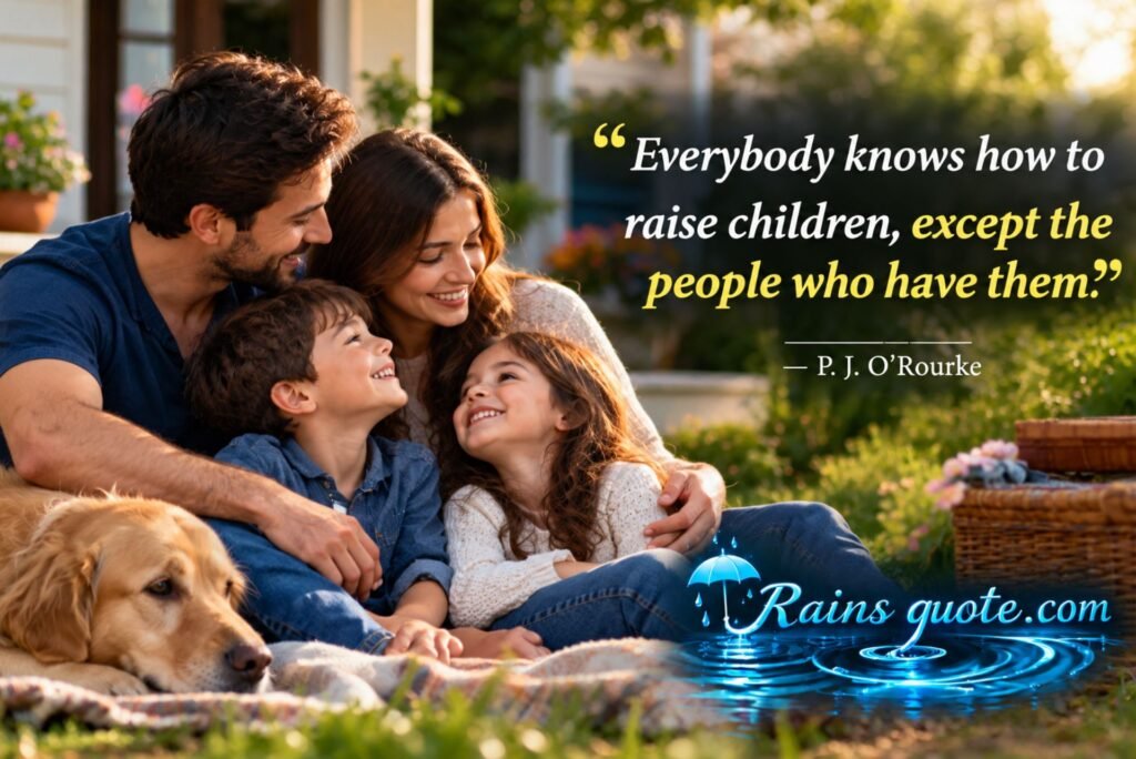 “Everybody knows how to raise children, except the people who have them.”