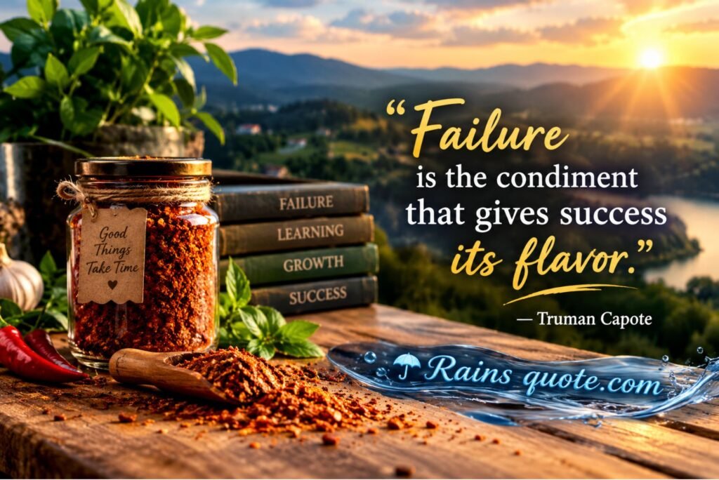 “Failure is the condiment that gives success its flavor.”