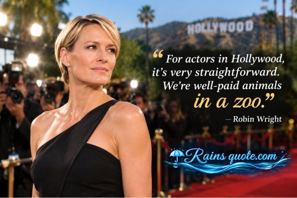 “For actors in Hollywood, it's very straightforward. We're well-paid animals in a zoo.”
