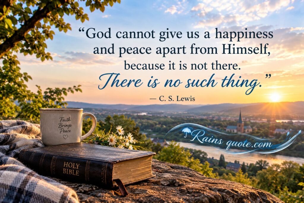 “God cannot give us a happiness and peace apart from Himself, because it is not there. There is no such thing.”