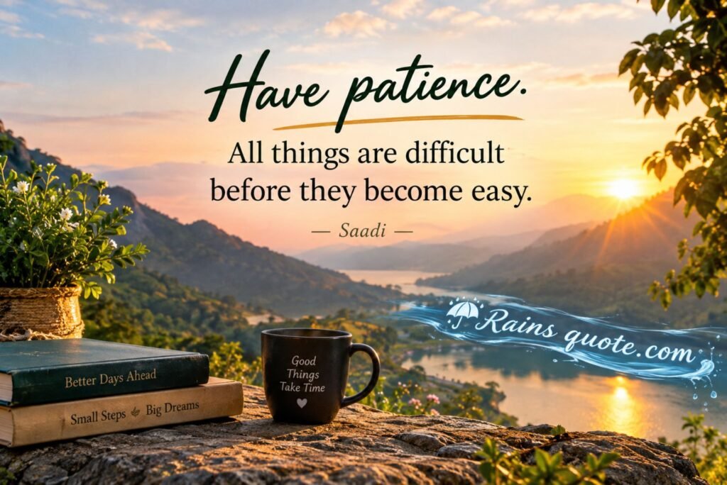 “Have patience. All things are difficult before they become easy.”