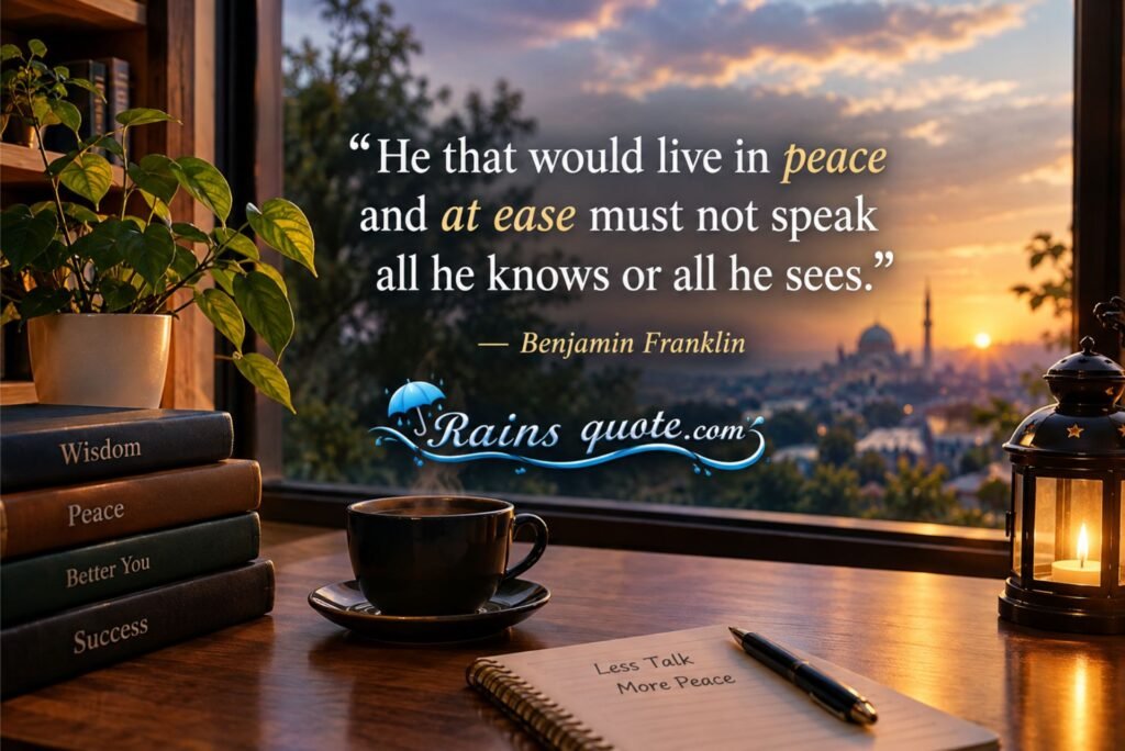 “He that would live in peace and at ease must not speak all he knows or all he sees.”