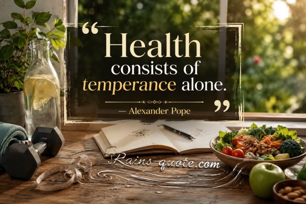 “Health consists of temperance alone.”