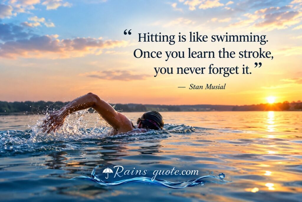 “Hitting is like swimming. Once you learn the stroke, you never forget it.”