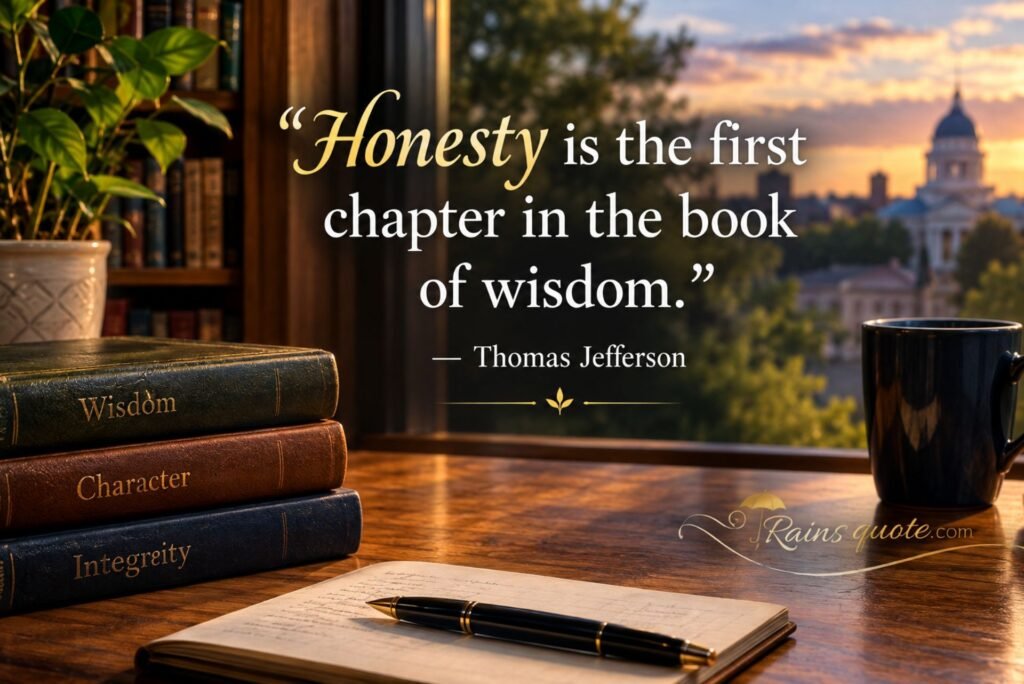“Honesty is the first chapter in the book of wisdom.”