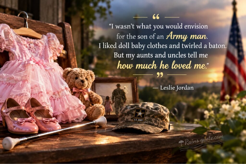 “I wasn't what you would envision for the son of an Army man. I liked doll baby clothes and twirled a baton. But my aunts and uncles tell me how much he loved me.”