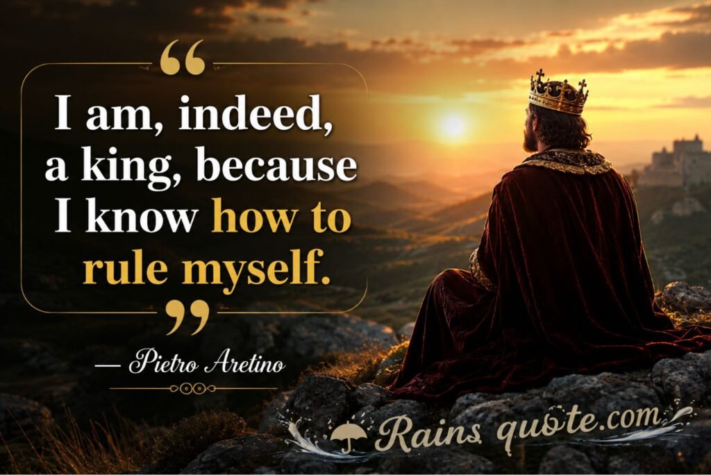 “I am, indeed, a king, because I know how to rule myself.”