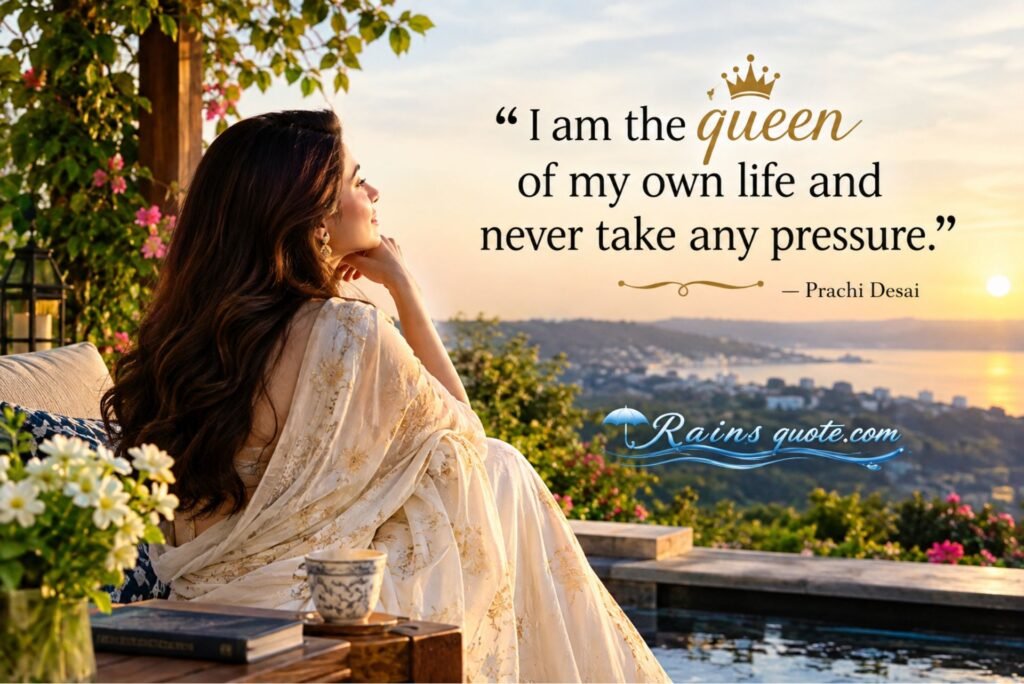 “I am the queen of my own life and never take any pressure.”