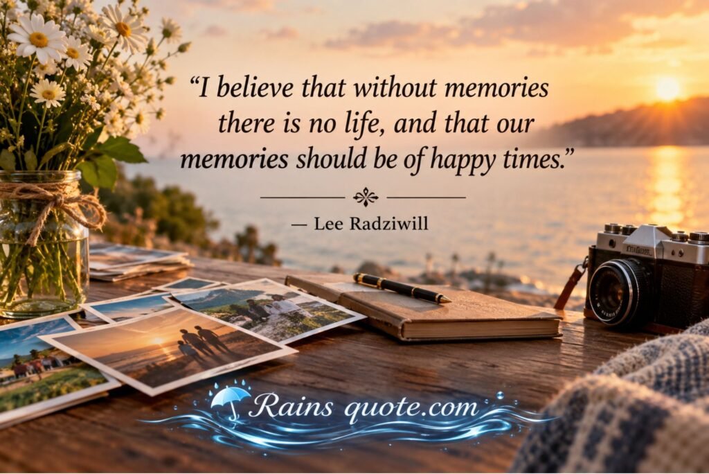 I believe that without memories there is no life, and that our memories should be of happy times.”