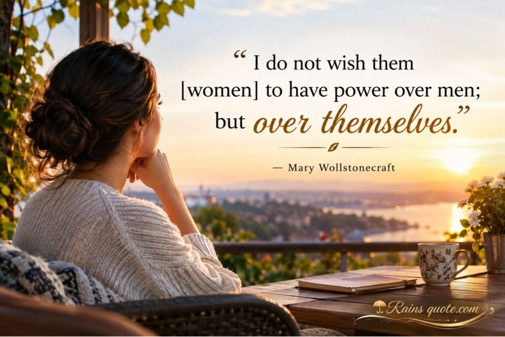 “I do not wish them [women] to have power over men; but over themselves.”