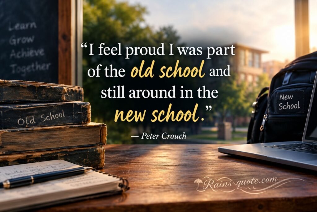“I feel proud I was part of the old school and still around in the new school.”