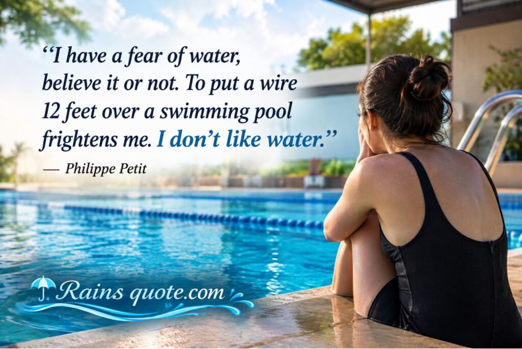 “I have a fear of water, believe it or not. To put a wire 12 feet over a swimming pool frightens me. I don't like water.”