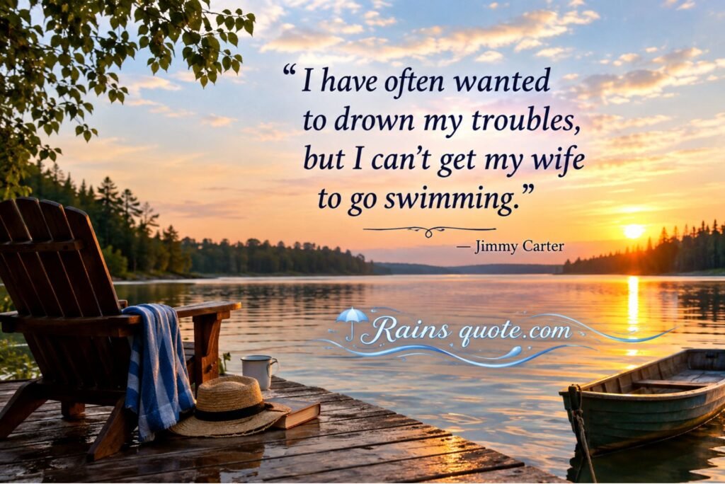 “I have often wanted to drown my troubles, but I can't get my wife to go swimming.”