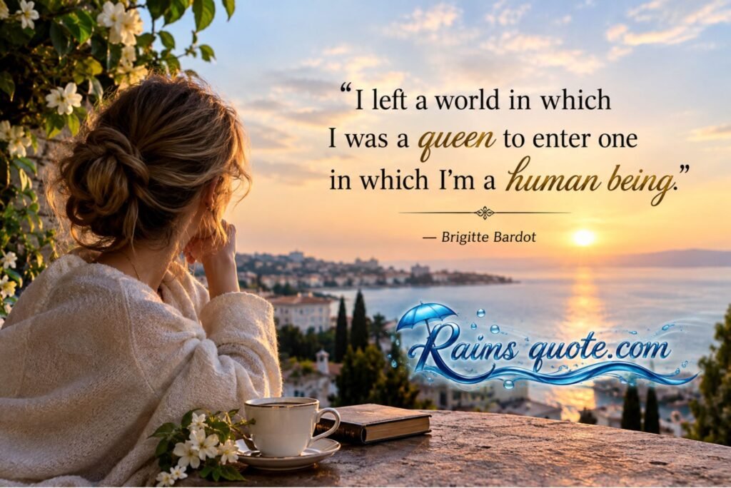 “I left a world in which I was a queen to enter one in which I'm a human being.”