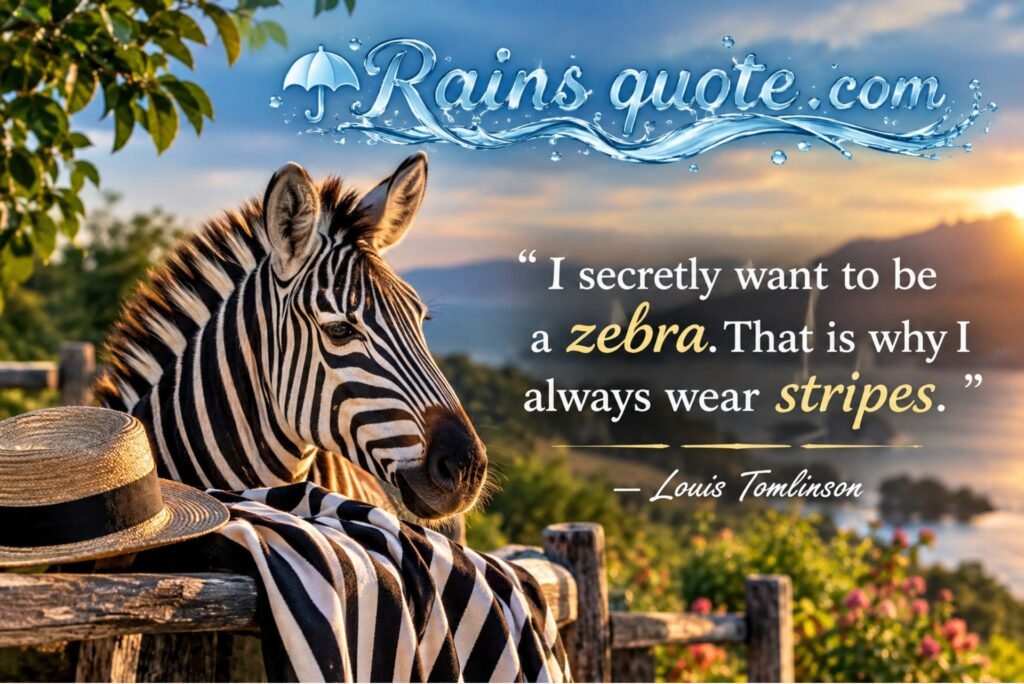 “I secretly want to be a zebra. That is why I always wear stripes.”