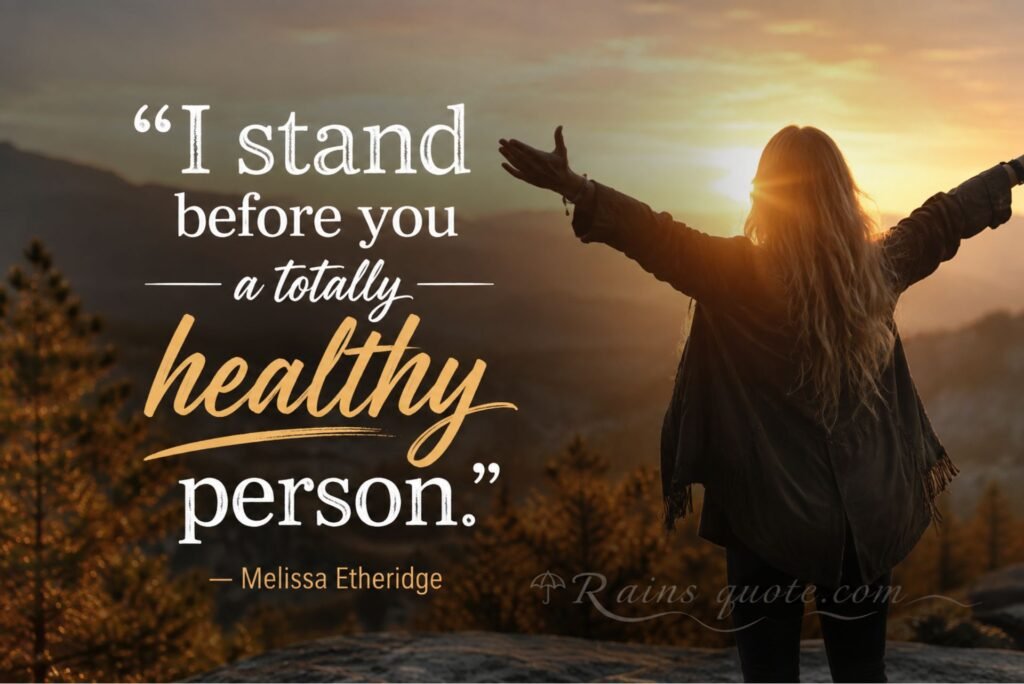 “I stand before you a totally healthy person.”