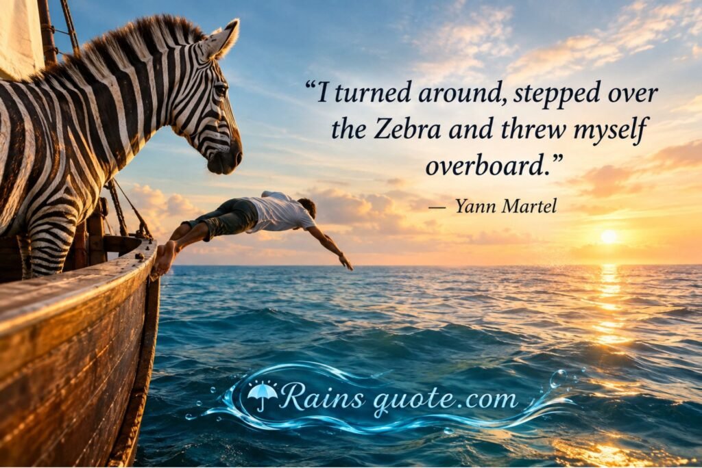 “I turned around, stepped over the Zebra and threw myself overboard.”