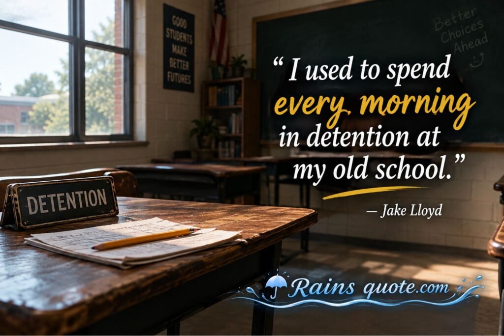 “I used to spend every morning in detention at my old school.”