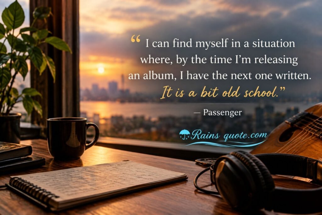 “I can find myself in a situation where, by the time I'm releasing an album, I have the next one written. It is a bit old school.”