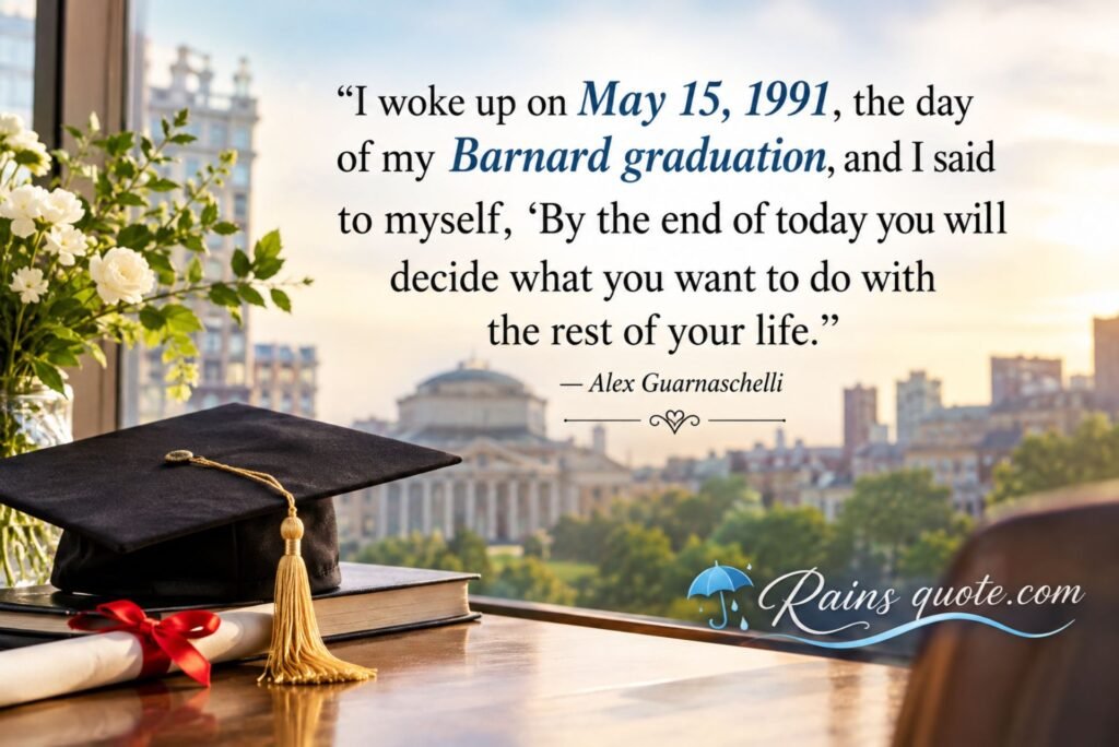 “I woke up on May 15, 1991, the day of my Barnard graduation, and I said to myself, ‘By the end of today you will decide what you want to do with the rest of your life.’”