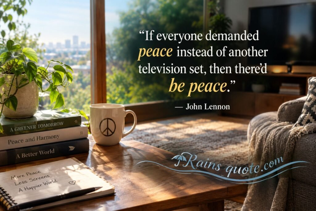 “If everyone demanded peace instead of another television set, then there'd be peace.”