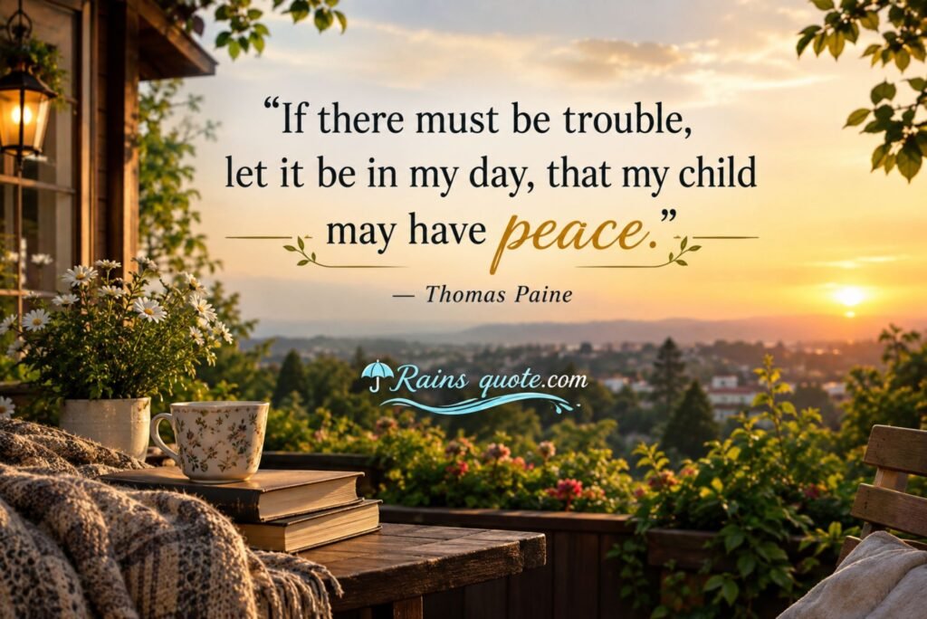 “If there must be trouble, let it be in my day, that my child may have peace.”
